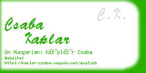 csaba kaplar business card